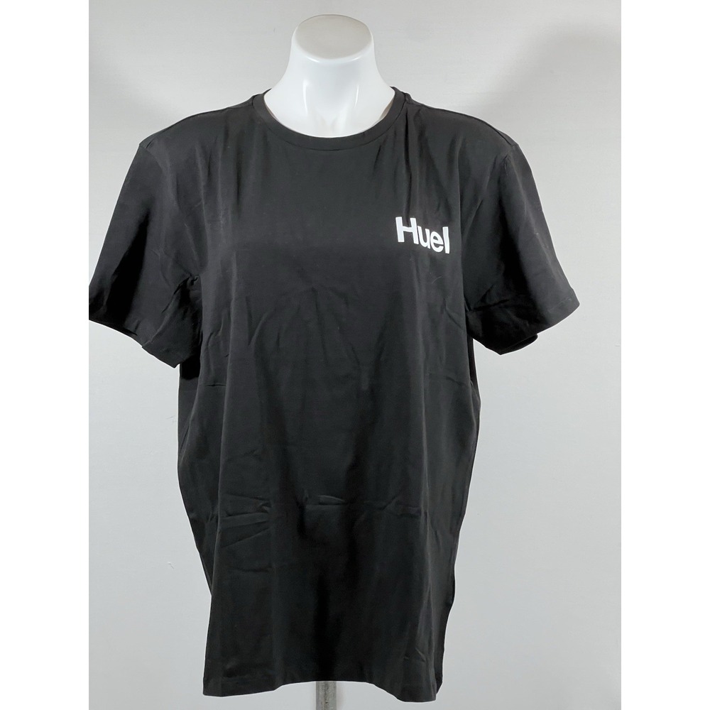 Huel Graphic T‎ Shirt Mens XL Black Minimalist Streetwear Casual Style Tee
